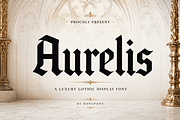 Aurelis - Luxury Gothic Display Font, a Blackletter Font by overlaytemplates (Thumbnail 1 of 5)