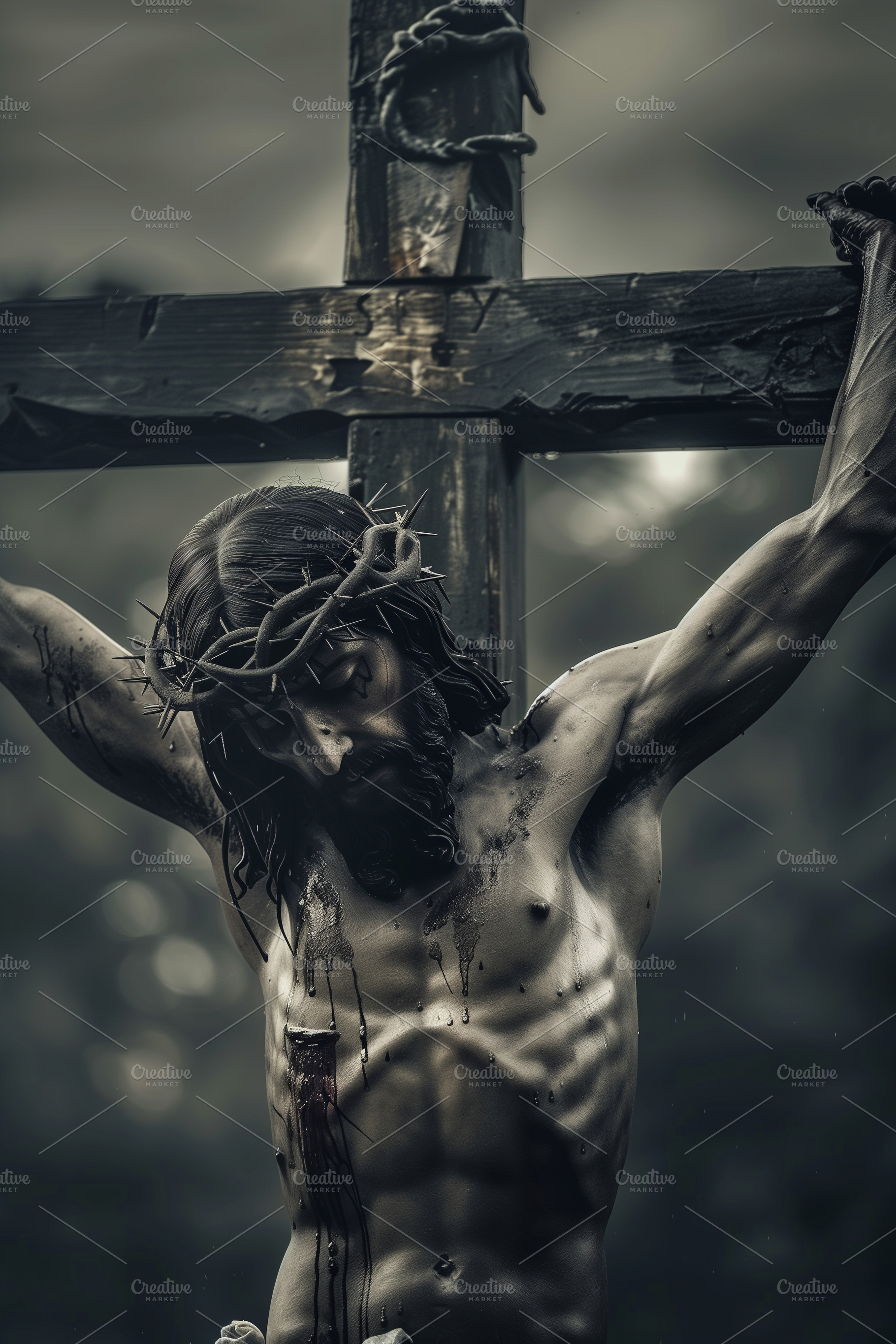 Jesus on a cross, a Background Photo by MistyDay