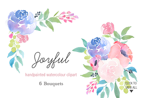 Joyful Rose - Floral Clipart