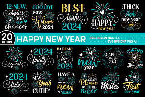 Happy New Year Svg Bundle , New Year