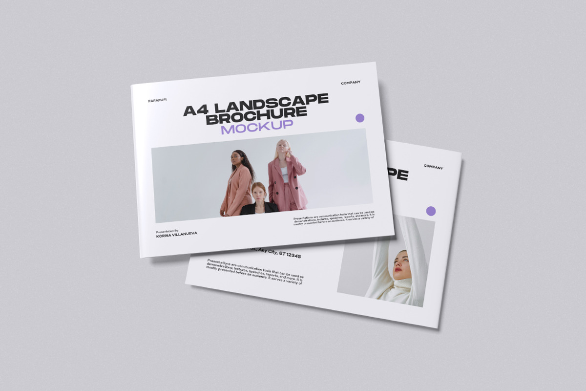 A4 Landscape Mockup, a Books & Magazine Mockup by Twins_studio926
