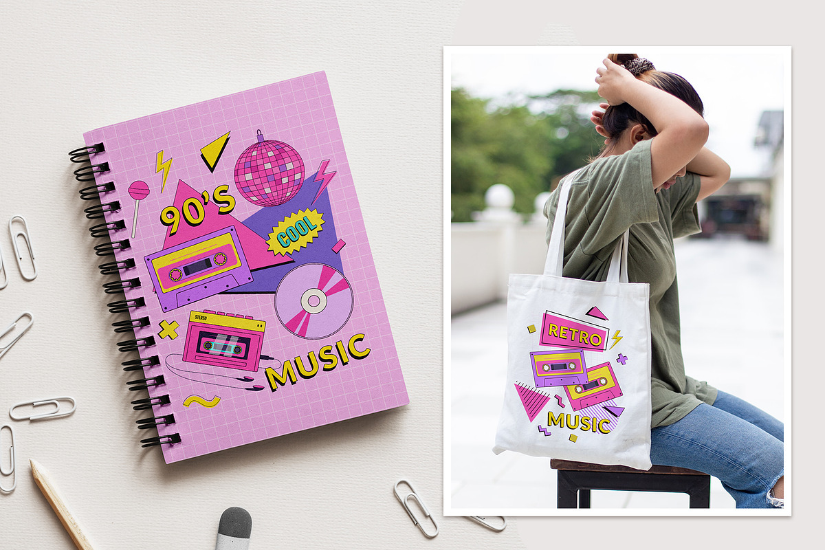 90s Retro vector illustration, an Object Illustration by Nadezhda Mikhailova (Photo 15 of 15)