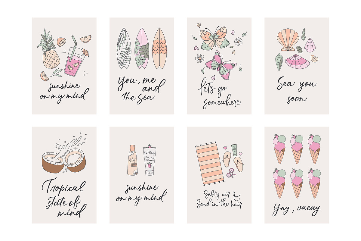 Vacay all the way! AI, JPEG, PNG., an Illustration by Sentimental postman (Photo 13 of 16)