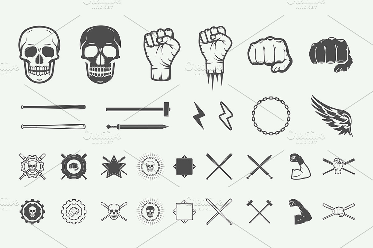 Set of vintage fighting emblems, a Branding & Logo Template by AkimD (Photo 7 of 10)