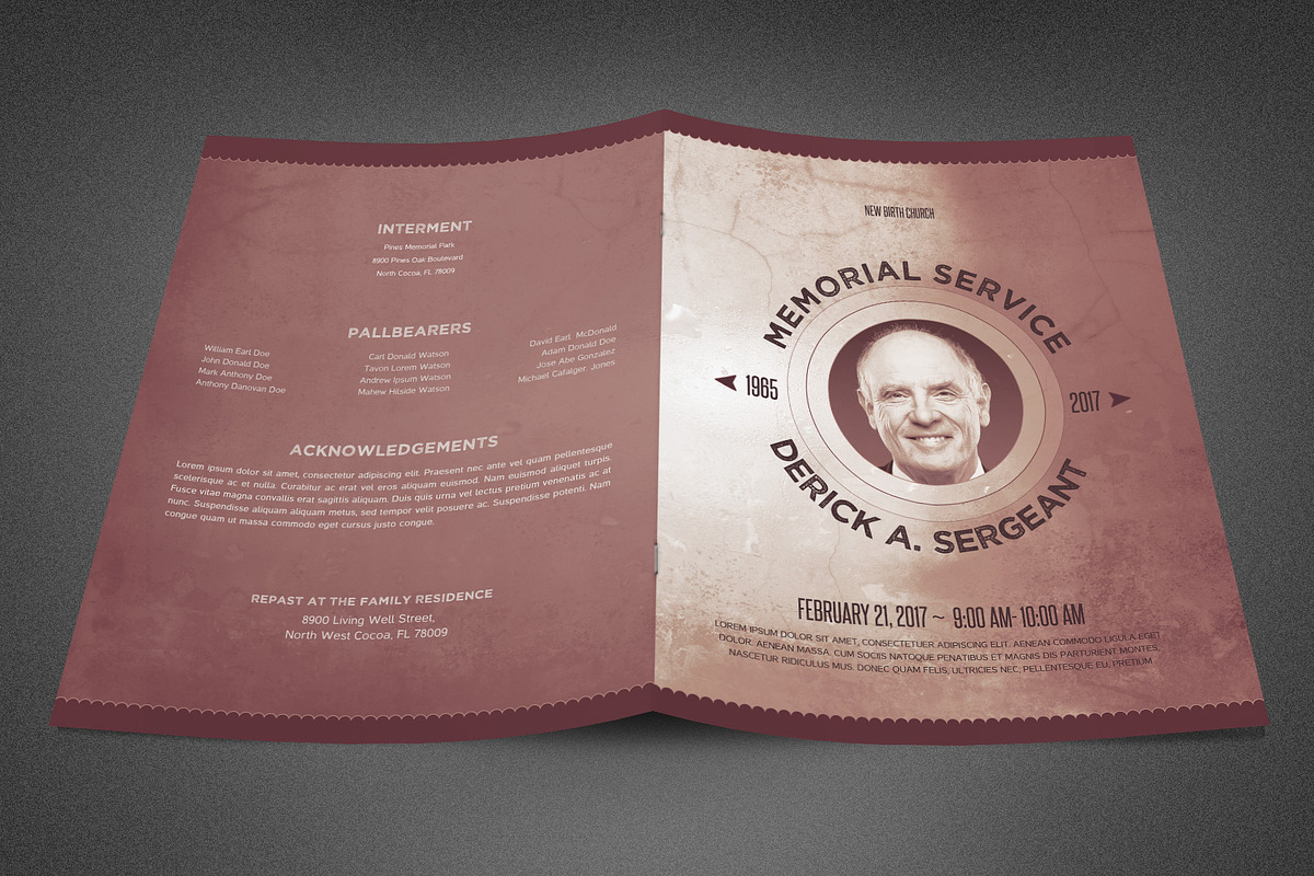 Chronicle Funeral Program Template, a Brochure Template by loswl (Photo 3 of 3)