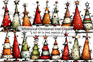Whimsical Christmas tree Clipart, a Texture Illustration by DreamPrint404
