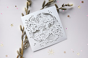 Wedding Envelope Laser Cut Template, an Invitation Template by RAINBOWIRMA (Thumbnail 1 of 2)