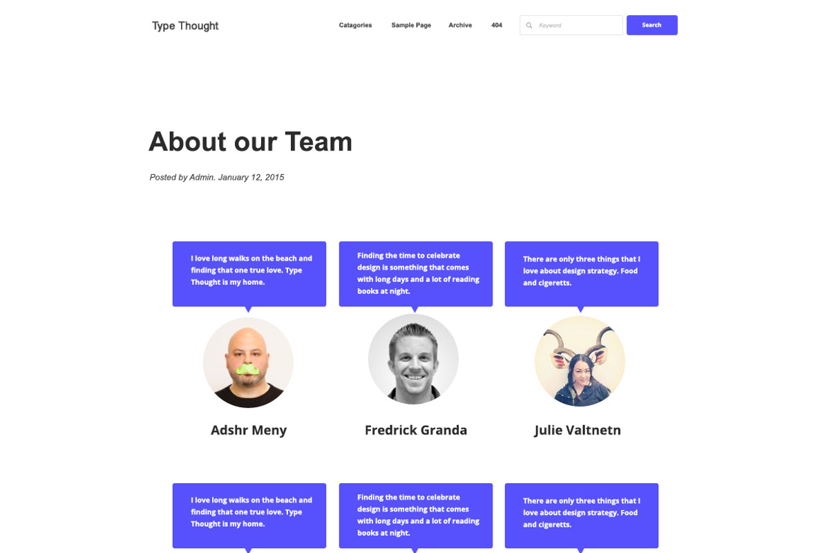 Type Thought WordPress Theme, a WordPress Template by Pixel Co. (Photo 5 of 7)