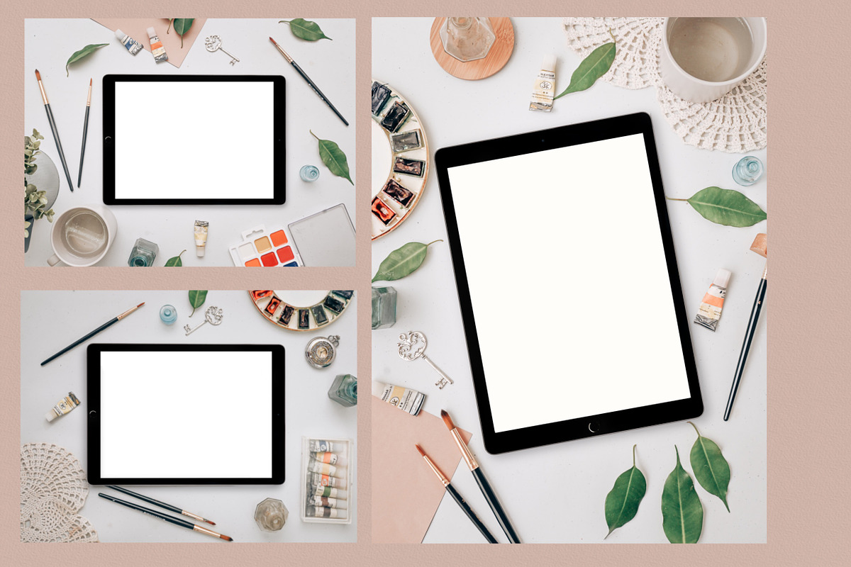 IPad Pro Watercolor Photo Mockups, an iPad Mockup by Letter Elfa Studio (Photo 6 of 9)