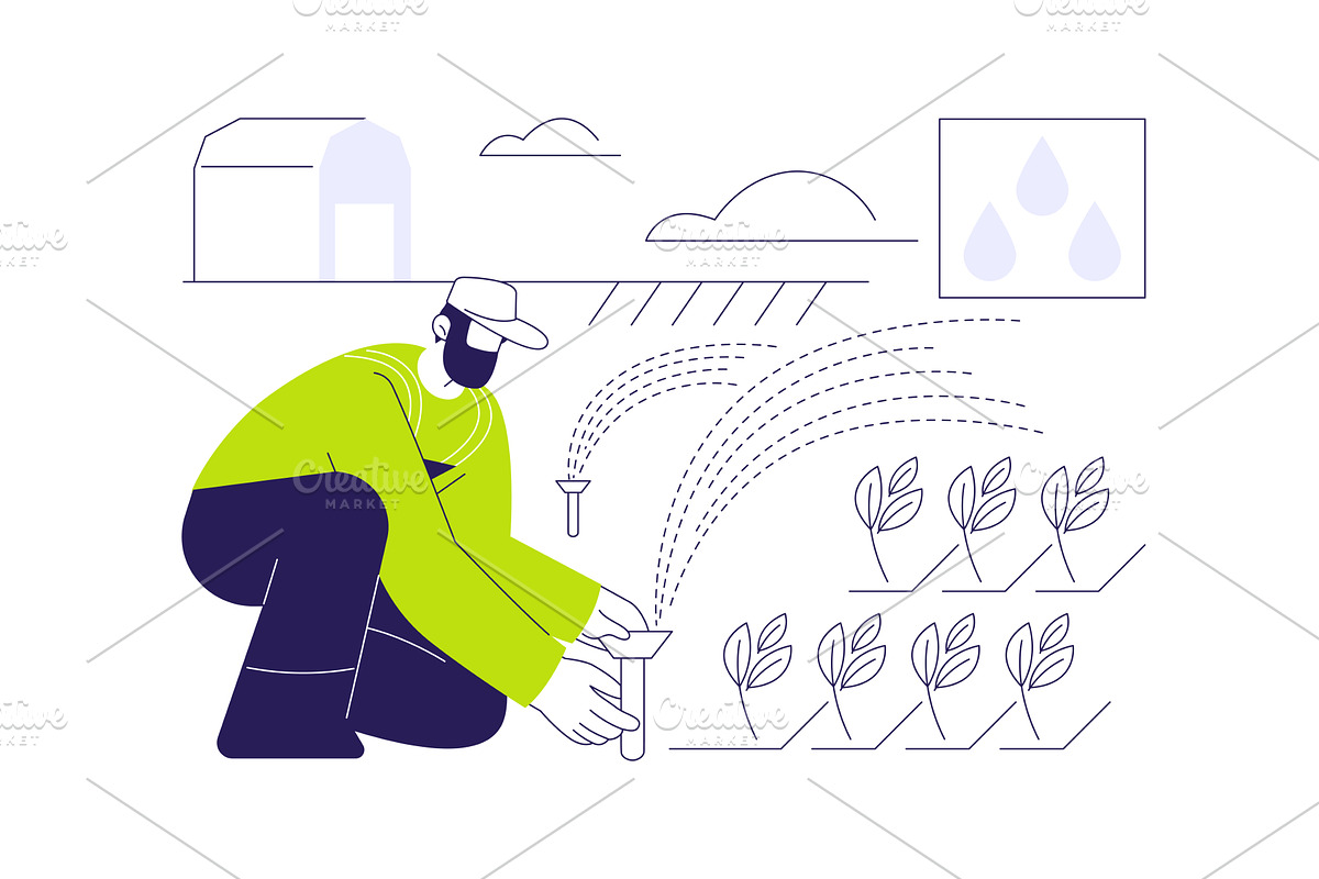 Sprinkle irrigation systems abstract, an Illustration by Visual Generation