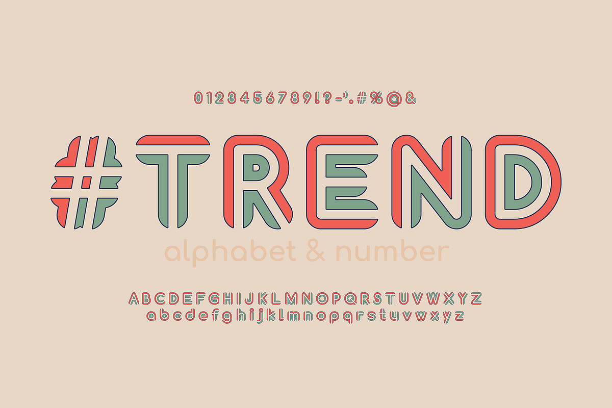 70s Striped Retro Alphabet, a Graphic by Pro_Vector (Photo 1 of 2)