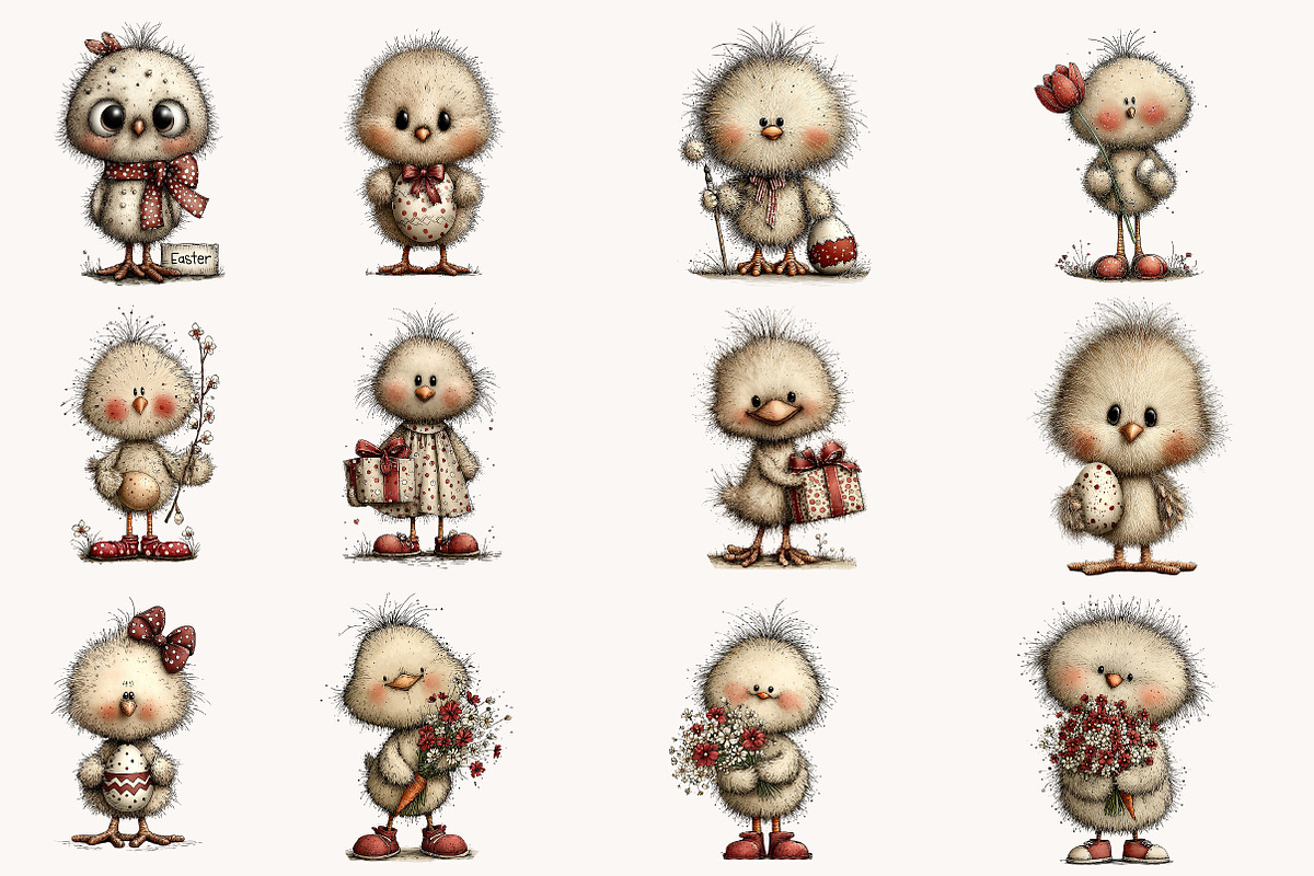 Whimsical Easter Chick Clipart, an Illustration by Designworld (Photo 4 of 10)