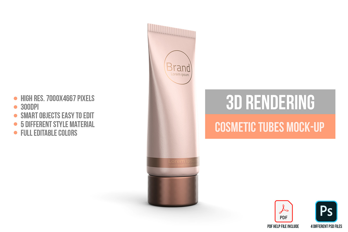 3D Rendering Cosmetic Tubes Mock-up, a Packaging Mockup by graystudio (Photo 18 of 50)