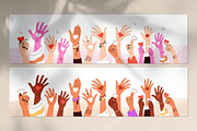 Hands with hearts together banners, a Person Illustration by Good Studio (Thumbnail 2 of 4)