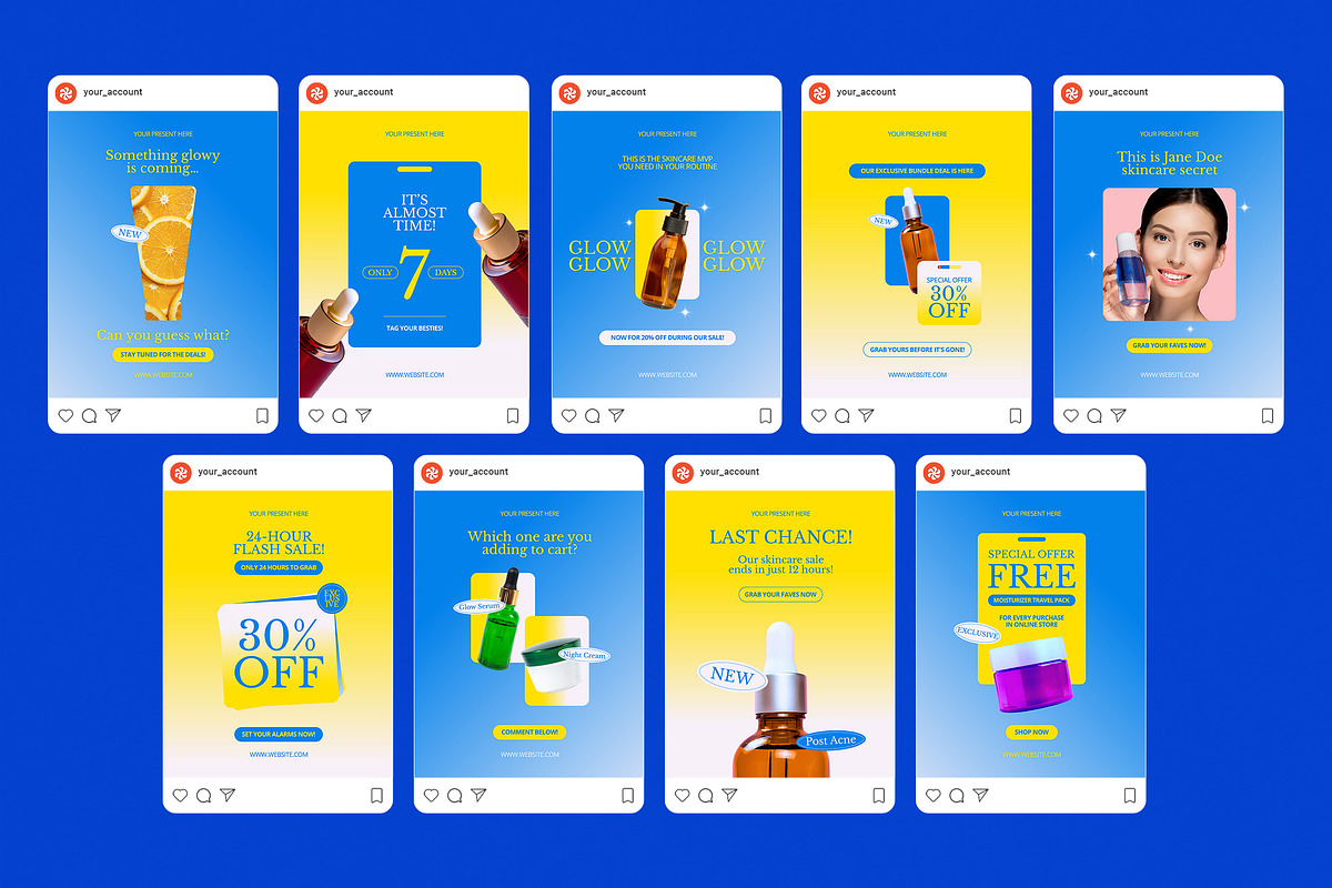 Skincare Sale Instagram Templates, a Social Media Template by Supanium Studio (Photo 3 of 5)