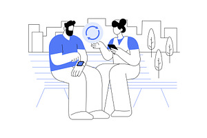 Gadget synchronization isolated, a Person Illustration by Visual Generation