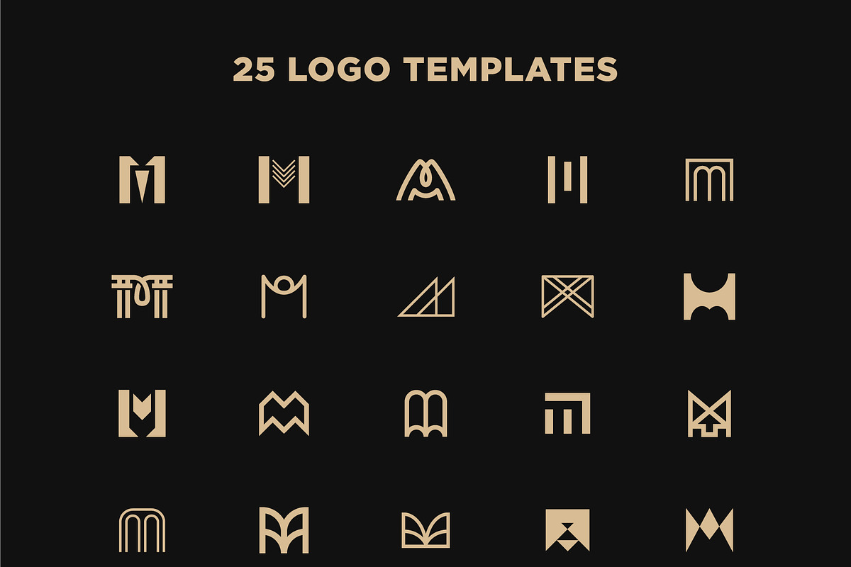 25 Monogram Letter M Logo, a Branding & Logo Template by Lightsense (Photo 2 of 10)