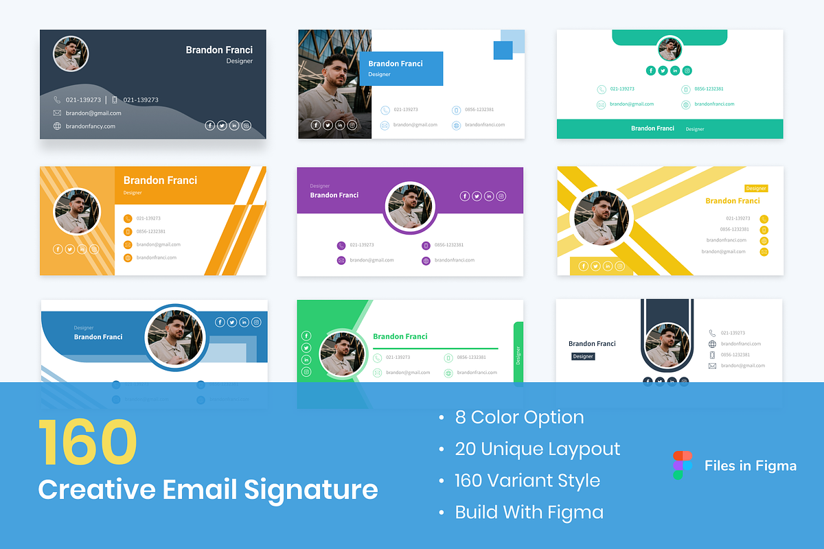 160 Creative Email Signature, an Email Template by Reza Space (Photo 2 of 4)