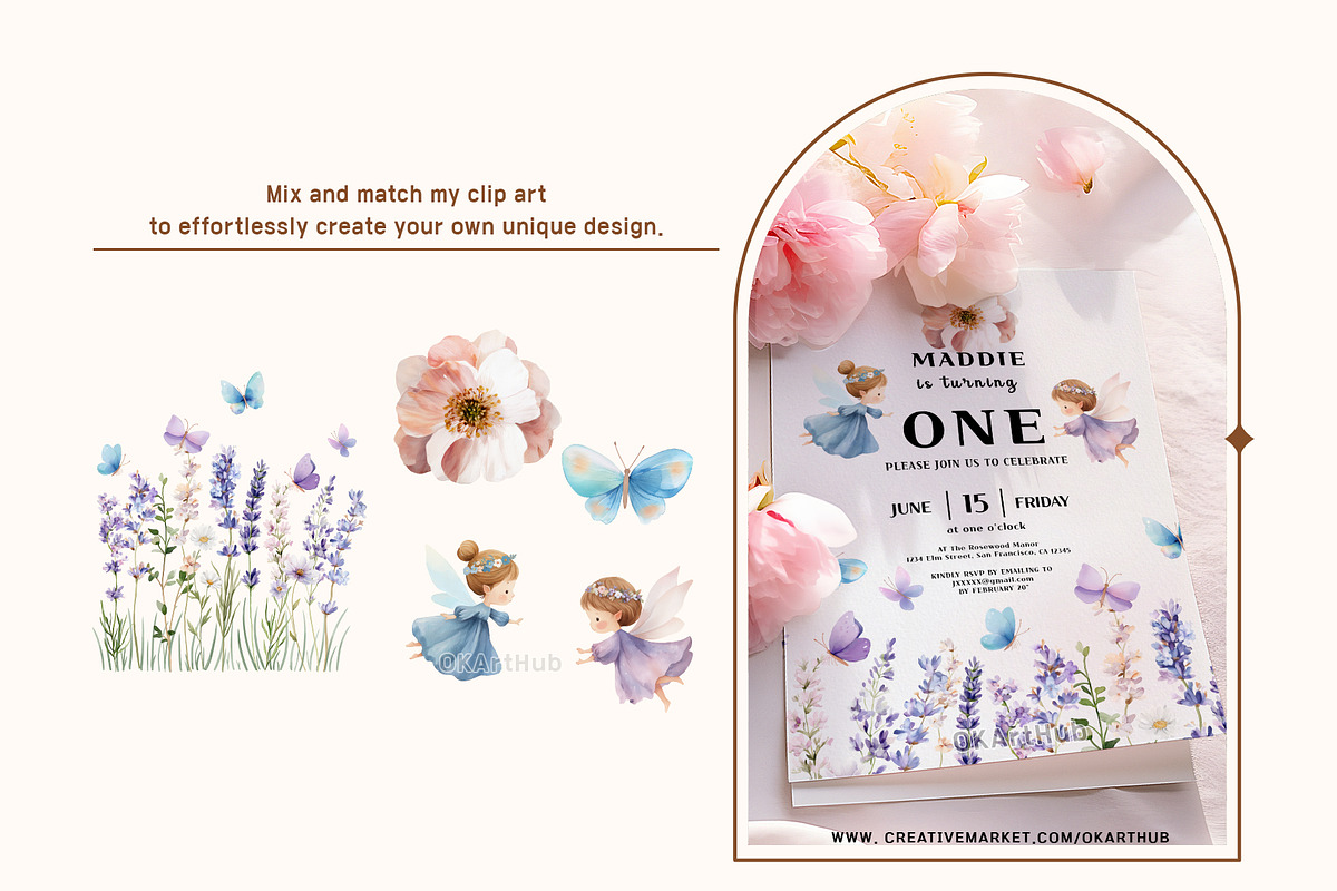 Blue & Purple Wildflowers and Fairie, a Decorative Illustration by OKArtHub (Photo 7 of 12)