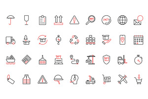 Worldwide delivery support icons, a Transportation Illustration by Lemberg Vector