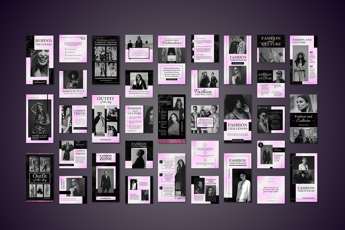 100 Fashion Templates Canva, a Templates & Theme by TemplateCastleStore (Photo 2 of 10)