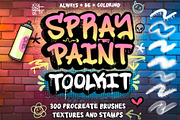 Procreate Graffiti Spray Paint Set, a Brush Add-On by AlwaysBeColoring (Thumbnail 1 of 13)