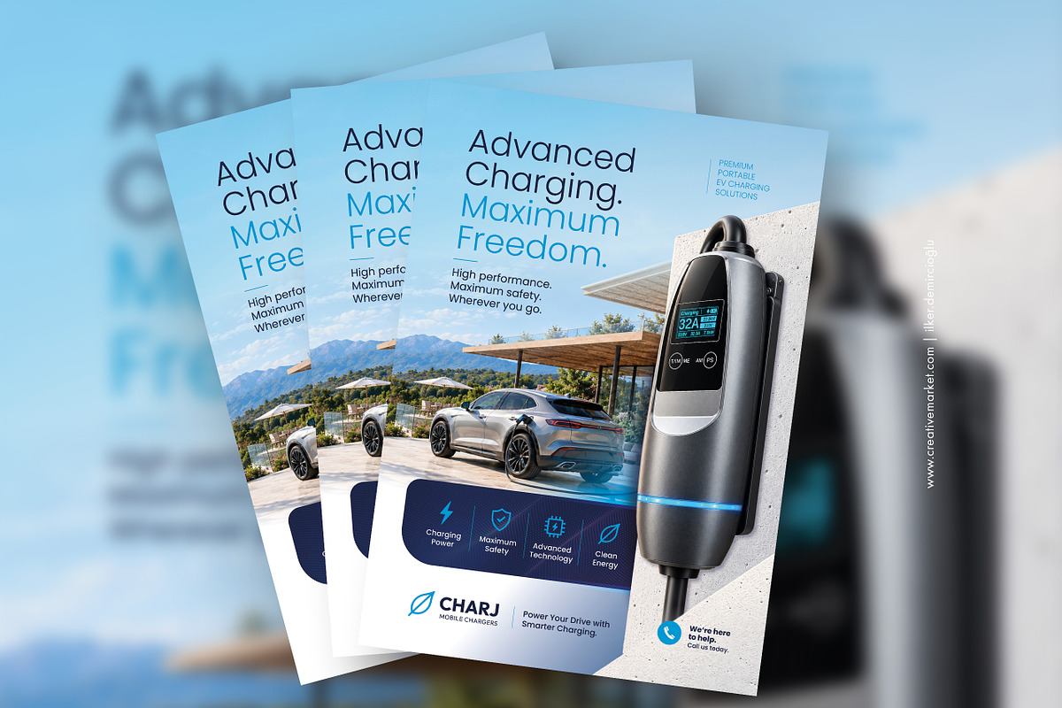 EV Charger Flyer Template, a Flyer Template by grafilker (Photo 1 of 2)