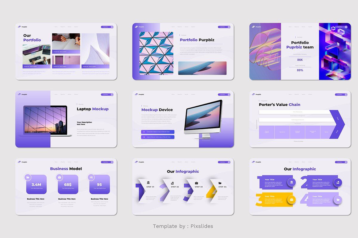 Purple Business Keynote, a Presentation Template by Pixslides (Photo 6 of 8)