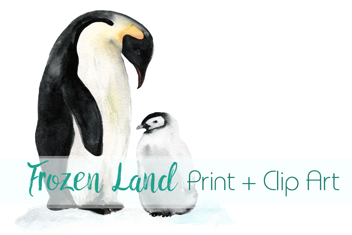 Frozen Land Watercolor Print+ClipArt, an Illustration by Tati Bordiu (Photo 1 of 3)
