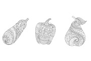 15 Fruits &Vegetables coloring pages, a Decorative Illustration by Somjai King (Thumbnail 4 of 6)