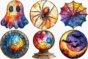 Halloween Stained Glass Clipart, an Illustration by Canvas Craft (Thumbnail 3 of 8)