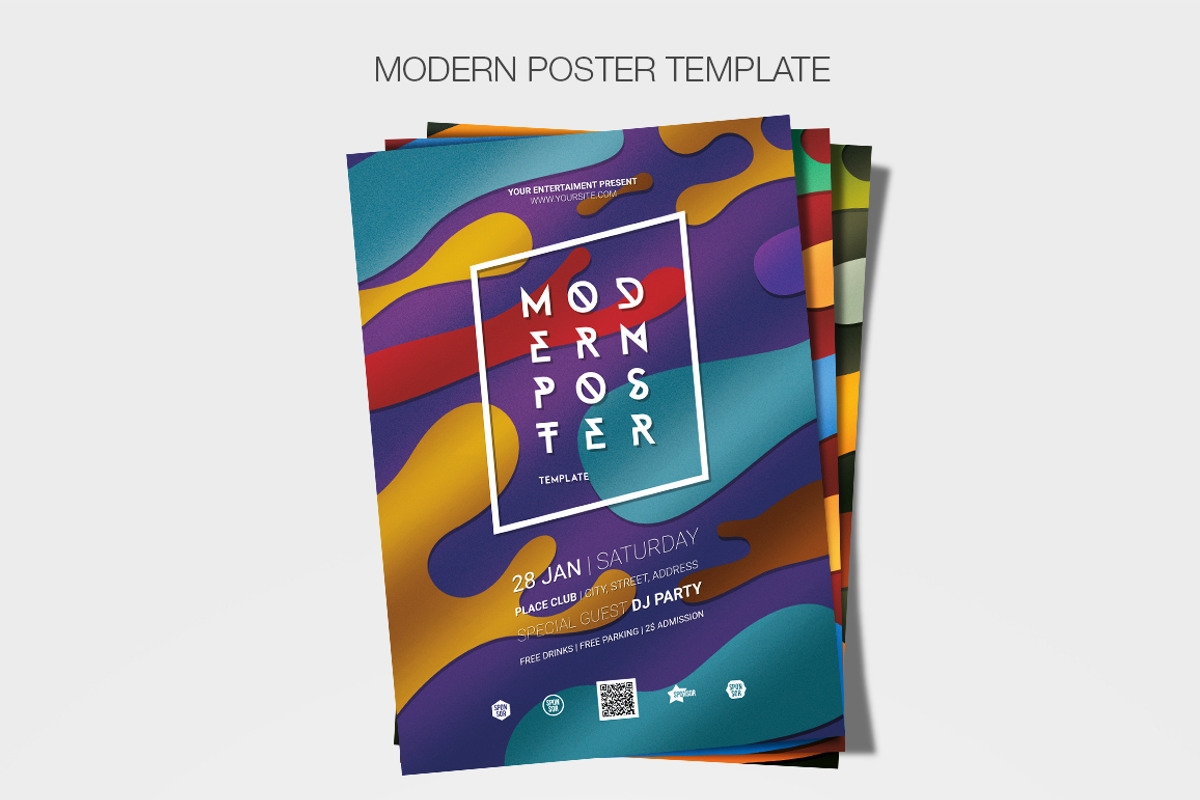 Modern Poster Template, a Graphic by FonDrakes (Photo 2 of 5)