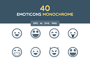 Emoticons monochrome, an Icon by Mir store (Thumbnail 1 of 2)