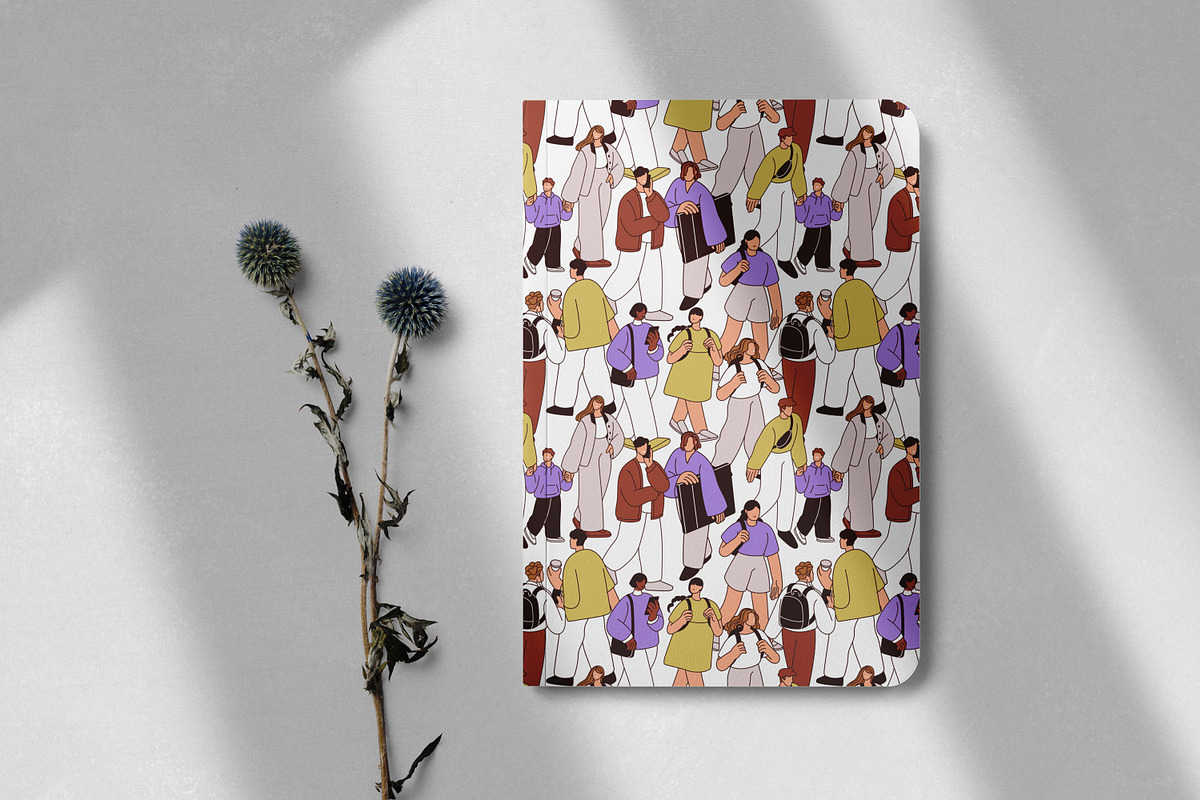 People crowd walk seamless patterns, a Pattern Graphic by Good Studio (Photo 5 of 6)