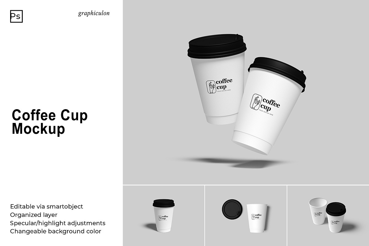 Coffee Cup Mockup, a Cups & Container Mockup by Graphiculon (Photo 1 of 11)