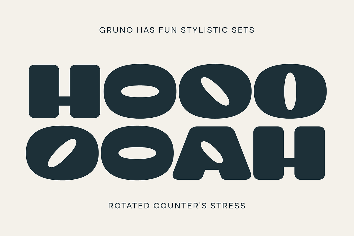 Gruno; Bold Display Font, a Sans Serif Font by Eko Bimantara (Photo 4 of 12)