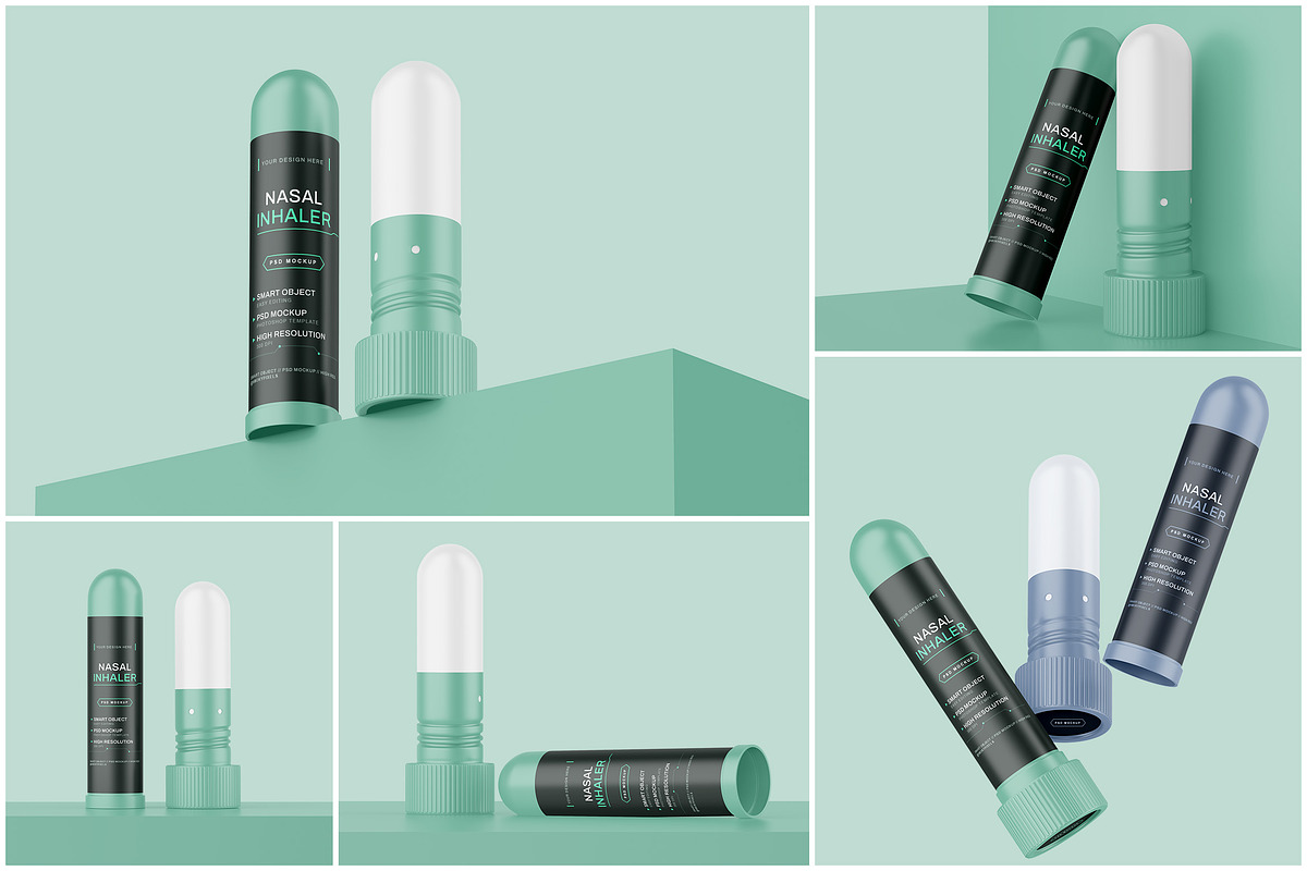 Nasal Inhaler Mockup, a Packaging Mockup by SmokyPixels (Photo 1 of 6)