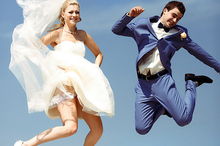 Couple jumps in the sky, a Person Photo by IvashStudio