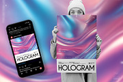 Hologram Party Flyers, Posters Pack, a Poster Template by pixelsao (Thumbnail 6 of 23)