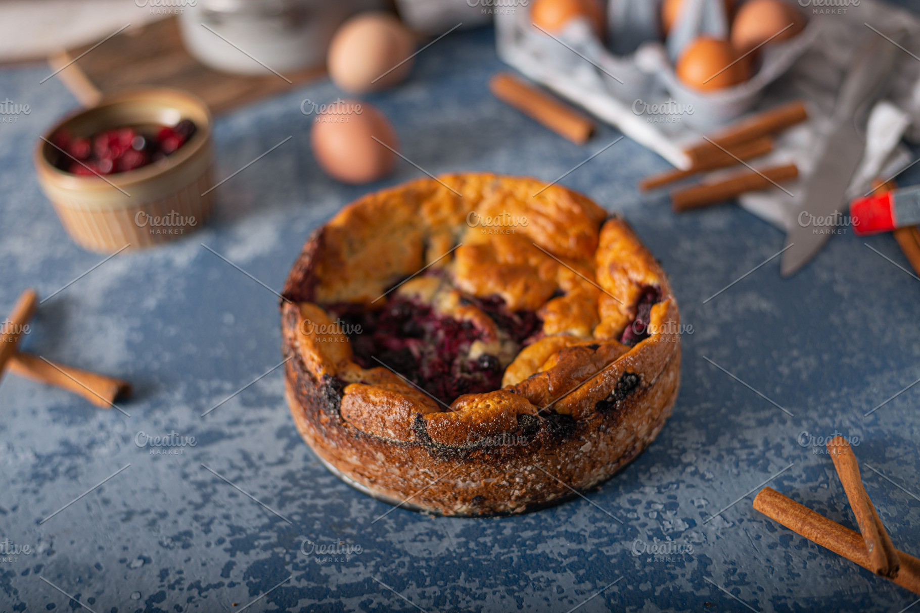 Breaded rustic pie with berries, a Food & Drink Photo by Stepanek Photography