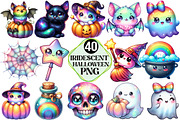 Kawaii Iridescent Halloween Clipart, an Illustration by Pixels.Craft (Thumbnail 1 of 7)