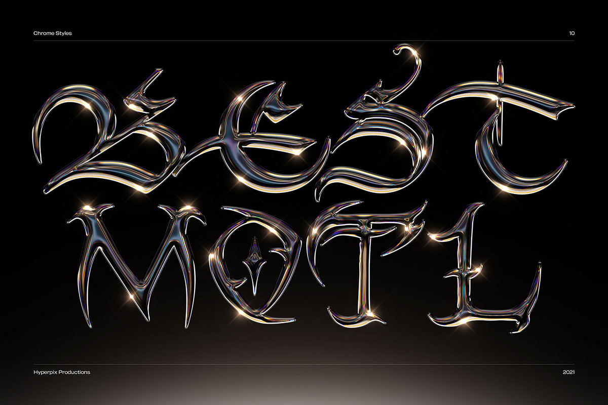 Chrome Text Styles Bundle - 50% OFF, a Layer Style Add-On by Hyperpix Productions (Photo 24 of 47)