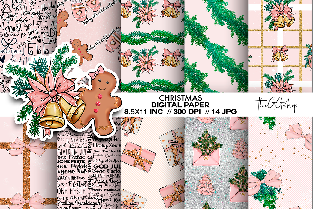 Christmas Digital Paper pack, a Pattern Graphic by The GG Shop (Photo 1 of 10)