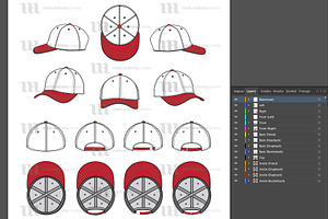 Curved Brim Baseball Hats - Template