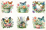 Spring Butterfly Sublimation Clipart, an Illustration by DreamCafeArt (Thumbnail 3 of 5)