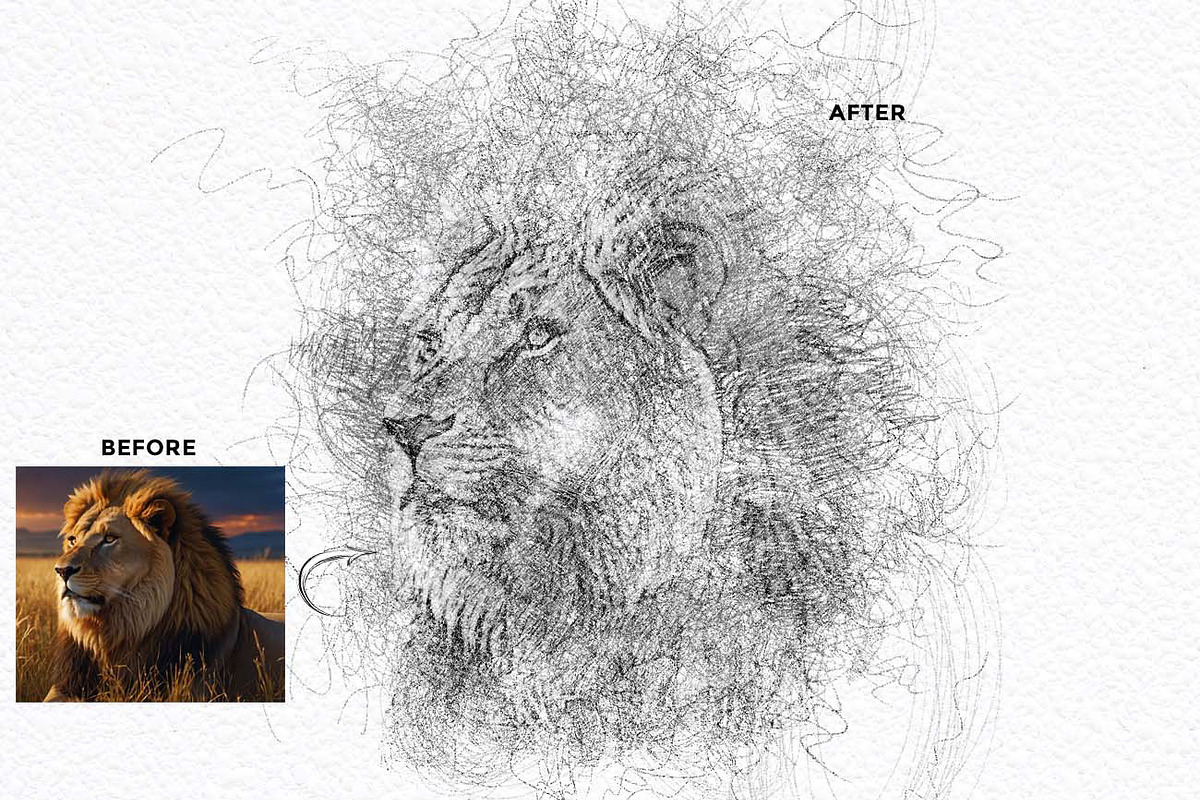 Expressive Scribble Sketch FX, an Action Add-On by Studio Retouch (Photo 7 of 14)