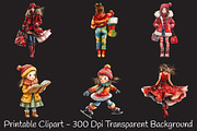 Christmas Cute Girls Sublimation Png, an Illustration by RobertsArt (Thumbnail 2 of 7)