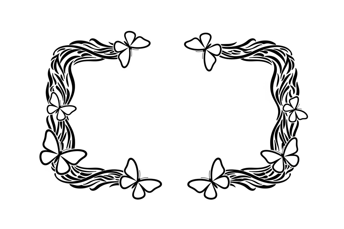 Butterfly Floral Vintage Frame Bundl, an Illustration by Creativeshirt (Photo 4 of 51)