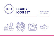 Beauty and Cosmetics Line Icon Set, an Outline Icon by iStar Design (Thumbnail 1 of 8)