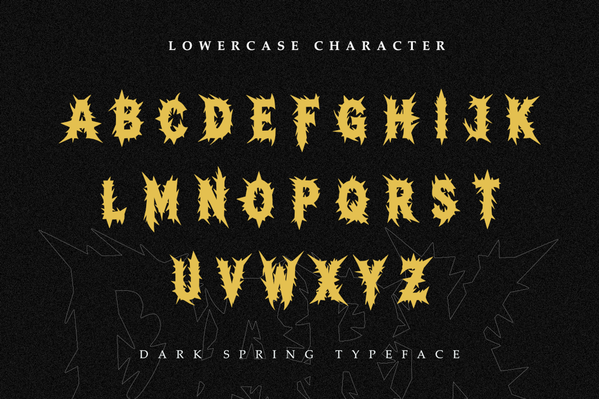 Dark Spring | Bold Death Metal Font, a Symbol Font by Masyafi Studio (Photo 6 of 9)